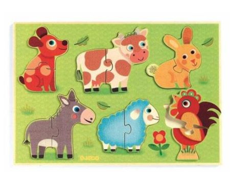 Djeco Puzzle Encaixes - Animais Quinta Online Sale