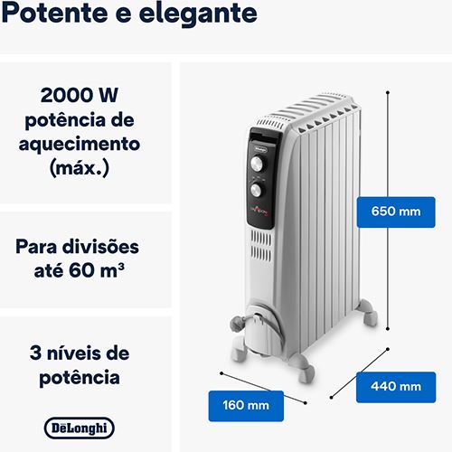 Aquecedor a Óleo DeLonghi Dragon4 TRD40820 - Branco - 2000W Sale