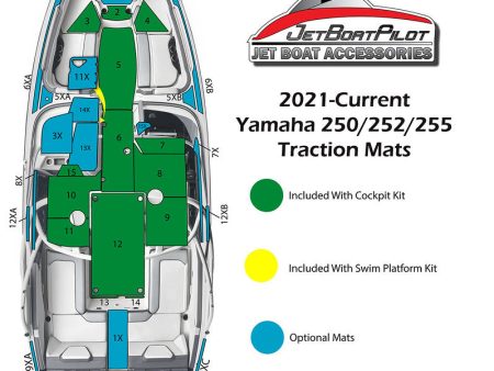 Tri-Color Marine Mat for Yamaha 25 Foot Sport Boats (21-Current MY) Hot on Sale