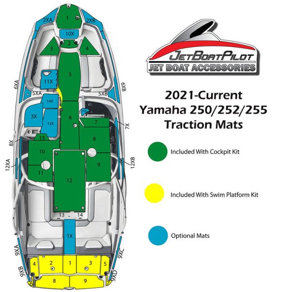 Tri-Color Marine Mat for Yamaha 25 Foot Sport Boats (21-Current MY) Hot on Sale