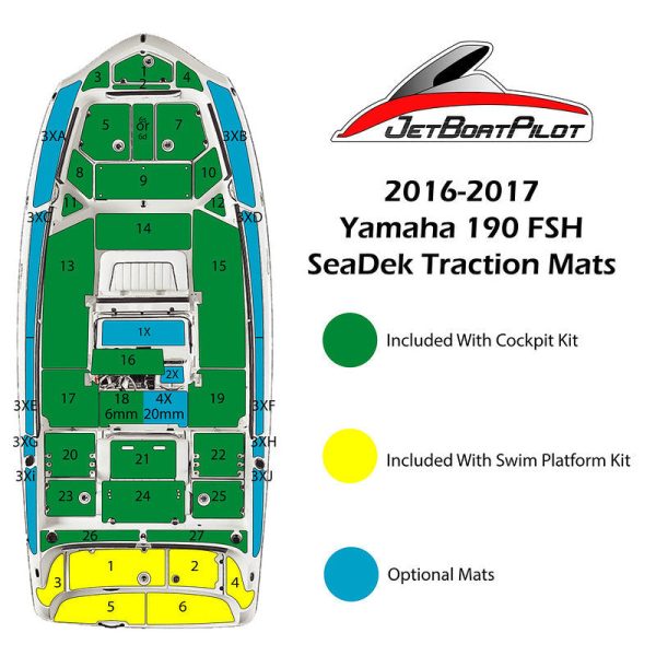 Marine Mat Gunnel Top Pads for Yamaha 190 FSH (2016-2018 MY) Discount