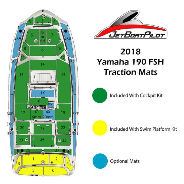 Marine Mat Gunnel Top Pads for Yamaha 190 FSH (2016-2018 MY) Discount