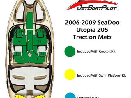 Tri-Color Marine Mat for Sea-Doo Utopia 205 (06-09 MY) Hot on Sale