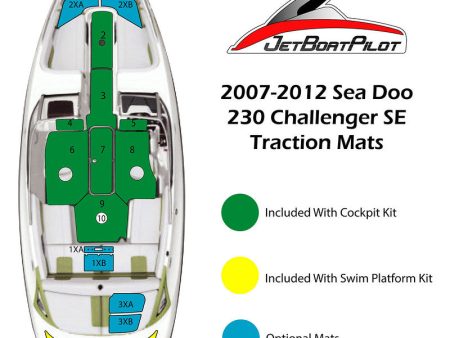 Tri-Color Marine Mat for Sea-Doo 230 Challenger SE SP (07-12 MY) Hot on Sale