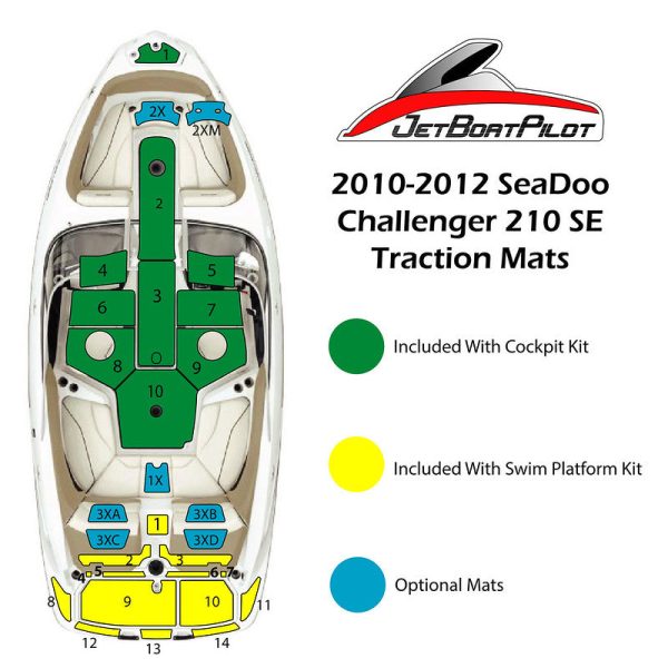 Tri-Color Marine Mat for Sea-Doo 210 SE SP WAKE (10-12 MY) For Sale