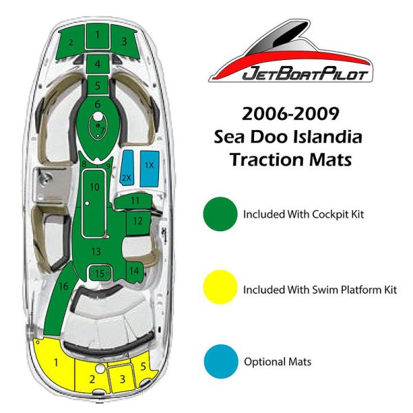 Tri-Color Marine Mat for Sea-Doo Islandia (00-09 MY) Online Sale